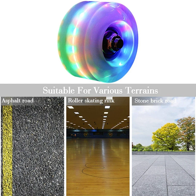 8Pcs 32mm x 58mm Roller Skate Wheels Luminous Light Up,Roller Skates Accessories Quad Roller Skate Wheels with Bearings
8Pcs 32mm x 58mm Roller Skate Wheels Luminous Light Up,Roller Skates Accessories Quad Roller Skate Wheels with Bearings