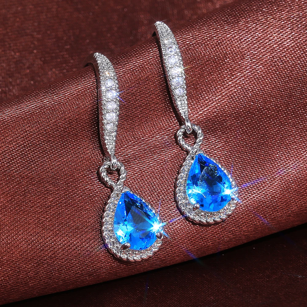 JK Fashion Luxury Cubic Zircon Water Drop Shape Women Earrings Elegant Wedding Anniversary Gift for Lover High Quality Jewelry
JK Fashion Luxury Cubic Zircon Water Drop Shape Women Earrings Elegant Wedding Anniversary Gift for Lover High Quality Jewelry