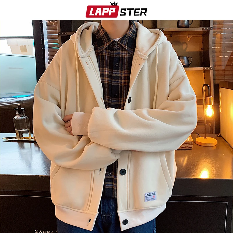 LAPPSTER мужские Японская уличная одежда куртки 2021 зимние с капюшоном пальто s шерсть