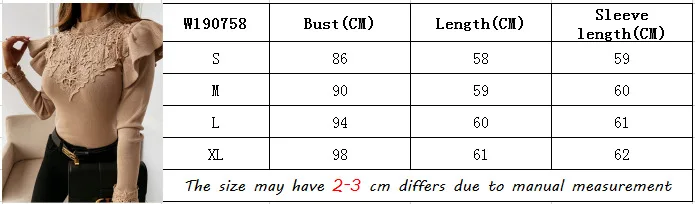 New Fashion Women Lace O-neck Long Sleeve Tops Female Casual Ruffles Polo Shirts Ladies Solid Fit Spring Antumn Tees Plus Size
New Fashion Women Lace O-neck Long Sleeve Tops Female Casual Ruffles Polo Shirts Ladies Solid Fit Spring Antumn Tees Plus Size