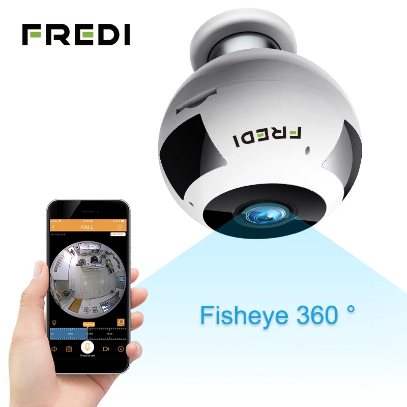 FREDI 360 градусов панорамная IP камера WiFi Беспроводная 960P рыбий глаз домашняя