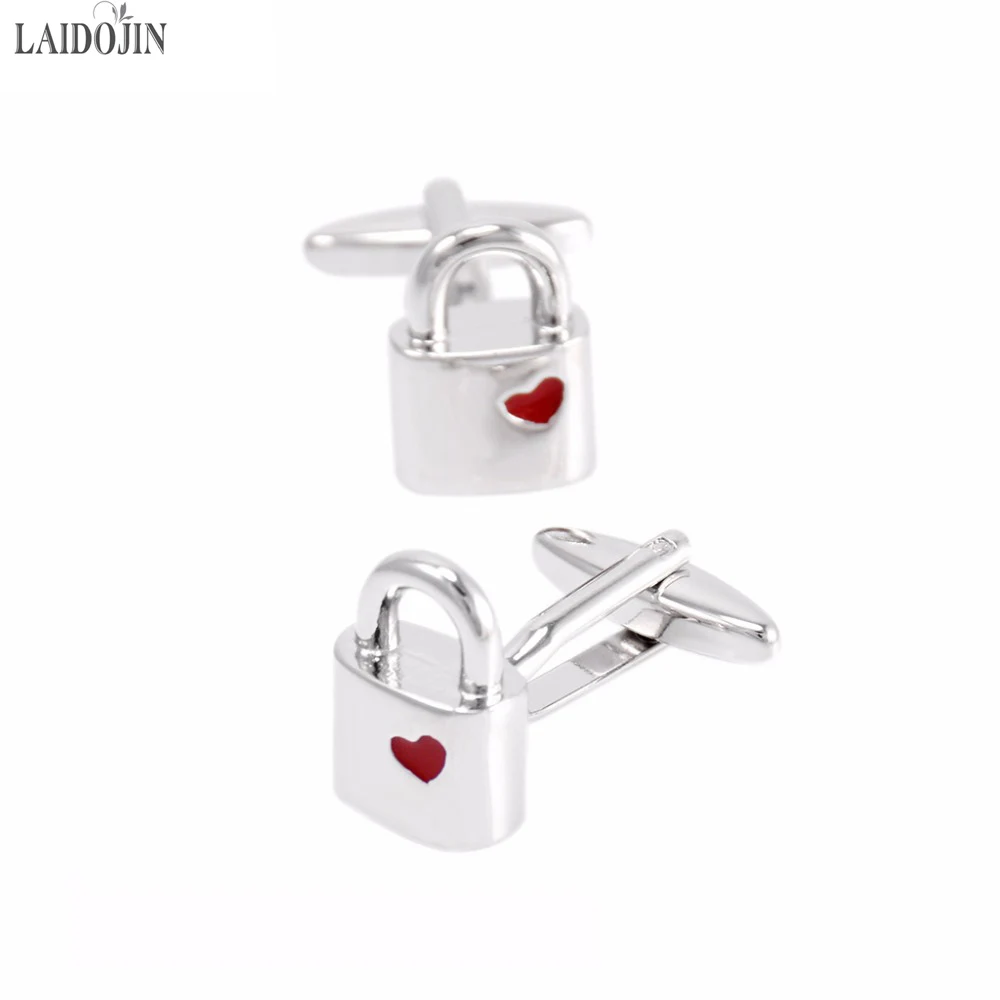LAIDOJIN Lock Cufflinks for Mens Shirt Cuff bottons High Quality Red hearts Enamel Cufflinks love Fashion Jewelry Design
LAIDOJIN Lock Cufflinks for Mens Shirt Cuff bottons High Quality Red hearts Enamel Cufflinks love Fashion Jewelry Design