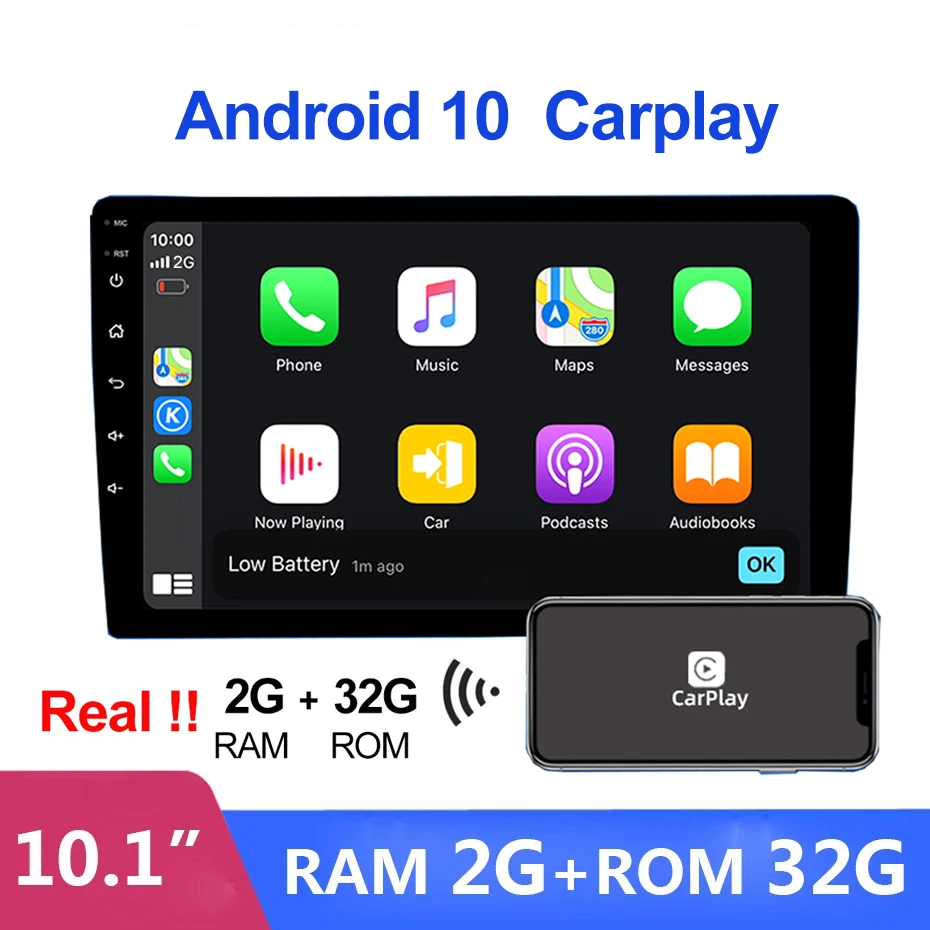 Android10 Android 9.1 2 Din Car Radio Multimedia Video Player Apple CarPlay 10.1" Screen Stereo DSP RDS Auto AHD 2GB + 32GB
Android10 Android 9.1 2 Din Car Radio Multimedia Video Player Apple CarPlay 10.1" Screen Stereo DSP RDS Auto AHD 2GB + 32GB
