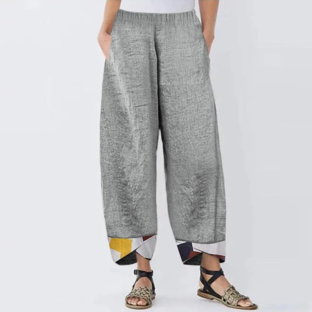 В винтажном стиле; С принтом штаны-шаровары брюки для женщин 5XL размера плюс штаны с эластичной резинкой на талии из хлопка и льна широкие бр... 
В винтажном стиле; С принтом штаны-шаровары брюки для женщин 5XL размера плюс штаны с эластичной резинкой на талии из хлопка и льна широкие бр...