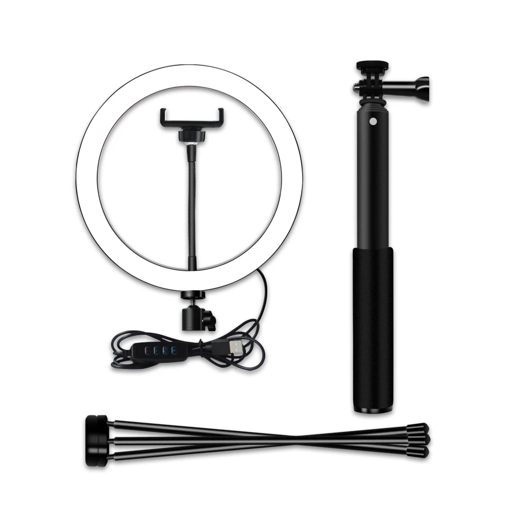 10inch Ring Light 3200-5600K Dimmable Ring Video Light 12W Selfie Stick Tripod for Making-up Live Streaming Vlogging Photography
10inch Ring Light 3200-5600K Dimmable Ring Video Light 12W Selfie Stick Tripod for Making-up Live Streaming Vlogging Photography