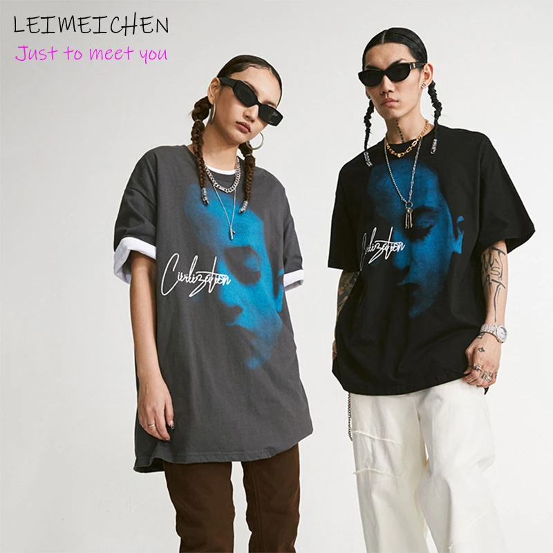 LEIMEICHEN 2021Summer Fashion High Street Black Harajuku Casual T-Shirt Men Character Print Loose O-Neck Short Sleeves Men A002
LEIMEICHEN 2021Summer Fashion High Street Black Harajuku Casual T-Shirt Men Character Print Loose O-Neck Short Sleeves Men A002