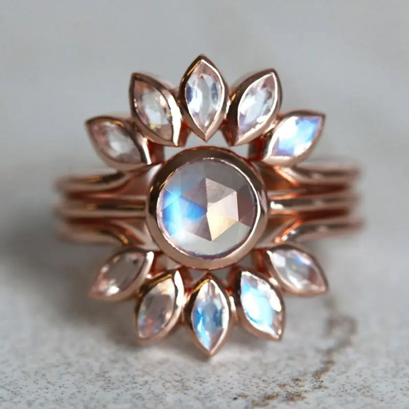 Rose Gold Color Sumflower Rings Set for Women 2021 New Trendy Crystal Promise Ring Women's Wedding Jewelry Accessories Gifts
Rose Gold Color Sumflower Rings Set for Women 2021 New Trendy Crystal Promise Ring Women's Wedding Jewelry Accessories Gifts
