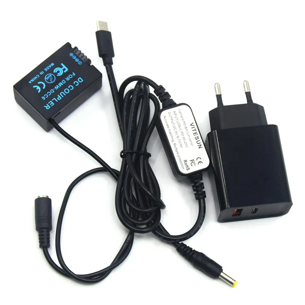 Зарядное устройство PD + USB-кабель типа C соединитель постоянного тока DCC6