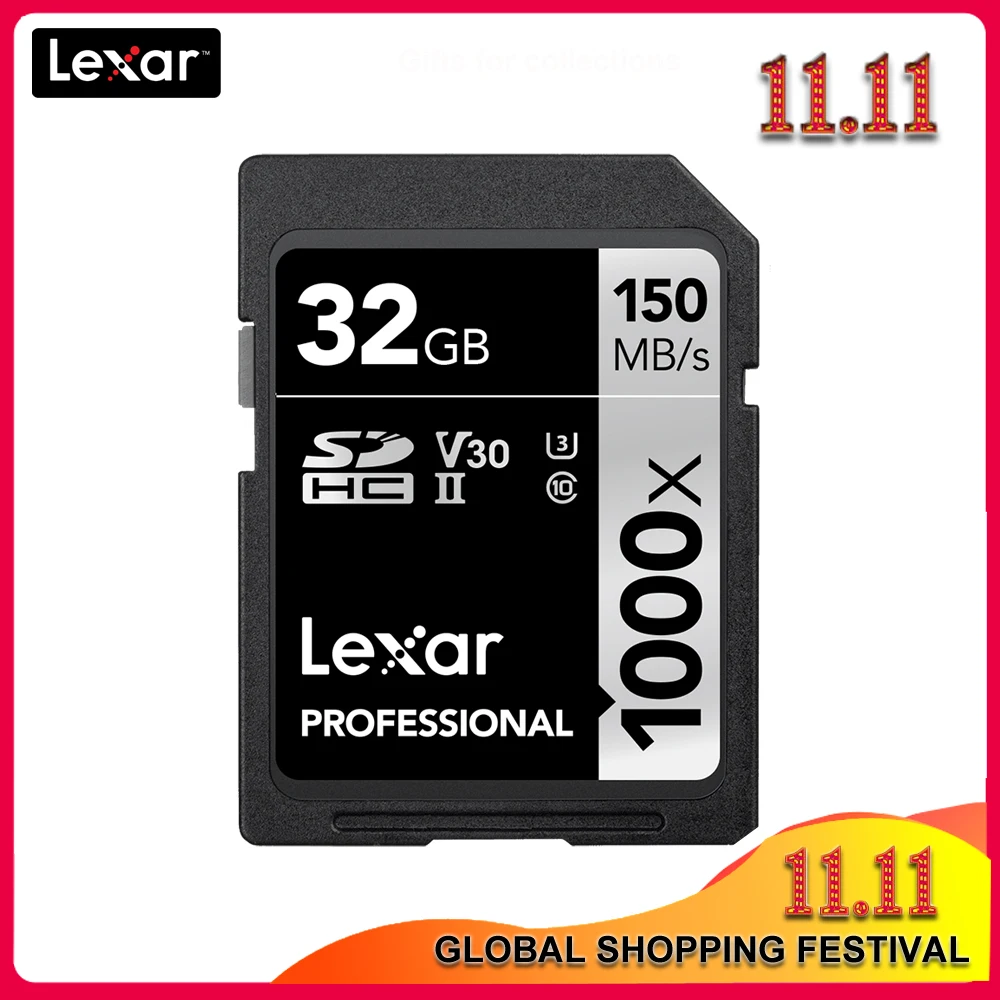 100% оригинал Lexar 32 Гб sd карта 1000x UHS II U3 SDHC SDXC памяти Carte SD 150 МБ/с./с класс 10 cartao de