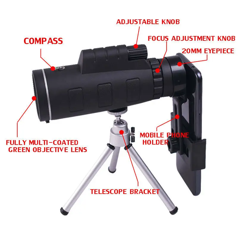 Newly 40 x 60 Telescope High-definition Night Vision Concert Outdoor Monocular Telescope S66
Newly 40 x 60 Telescope High-definition Night Vision Concert Outdoor Monocular Telescope S66