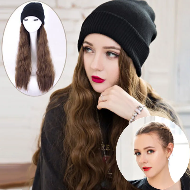 Fashion Long Curly Hats Wig 2 In 1 Synthetic Wave Knitted Girl Women Keeping Warm Party Decoration Beauty Caps Hats For Women
Fashion Long Curly Hats Wig 2 In 1 Synthetic Wave Knitted Girl Women Keeping Warm Party Decoration Beauty Caps Hats For Women