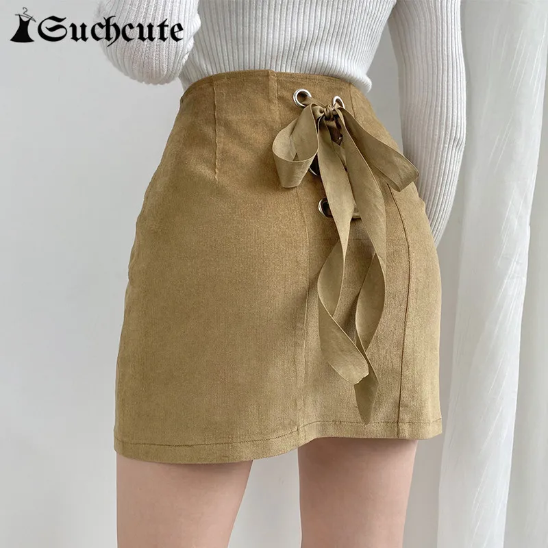 SUCHCUTE Back Lace Up Straight Skirt For Women Streetwear Fashion High Waist Mini Skirt Preppy Style Casual Basic 90s Outfits
SUCHCUTE Back Lace Up Straight Skirt For Women Streetwear Fashion High Waist Mini Skirt Preppy Style Casual Basic 90s Outfits