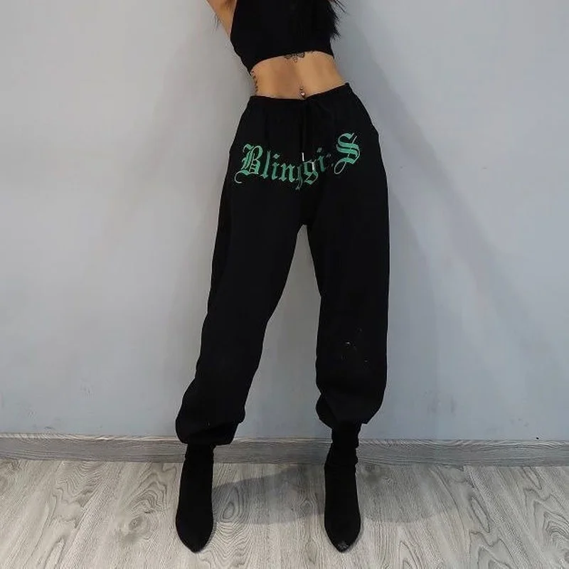 MINGLIUSILI Hip Hop Sweatpants Women Fashion Summer 2021 Joggers Women Gray High Waist Letter Print Loose Casual Dance Pants 
MINGLIUSILI Hip Hop Sweatpants Women Fashion Summer 2021 Joggers Women Gray High Waist Letter Print Loose Casual Dance Pants