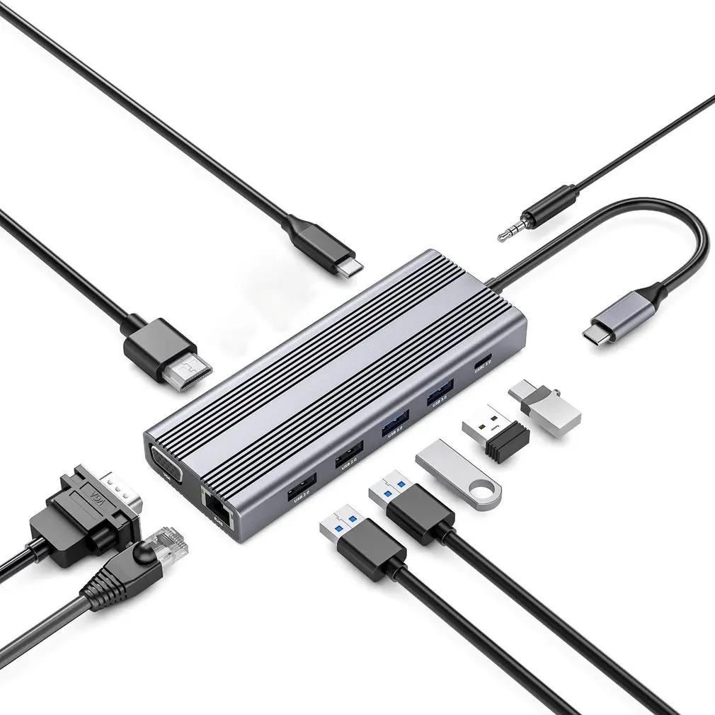 USB Type C Hub к HDMI-совместимый адаптер 4K VGA RJ45 Lan Ethernet SD TF USB-C 3,0 Type C 3,5 мм разъем аудио видео для MacBook Pro
USB Type C Hub к HDMI-совместимый адаптер 4K VGA RJ45 Lan Ethernet SD TF USB-C 3,0 Type C 3,5 мм разъем аудио видео для MacBook Pro