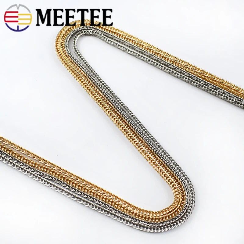 Meetee 1pc/5pcs 113cm 4mm Width Metal Chain Bag Replacement Chain Shoulder Strap Sanp Buckle DIY Hardware Accessory BF409 
Meetee 1pc/5pcs 113cm 4mm Width Metal Chain Bag Replacement Chain Shoulder Strap Sanp Buckle DIY Hardware Accessory BF409