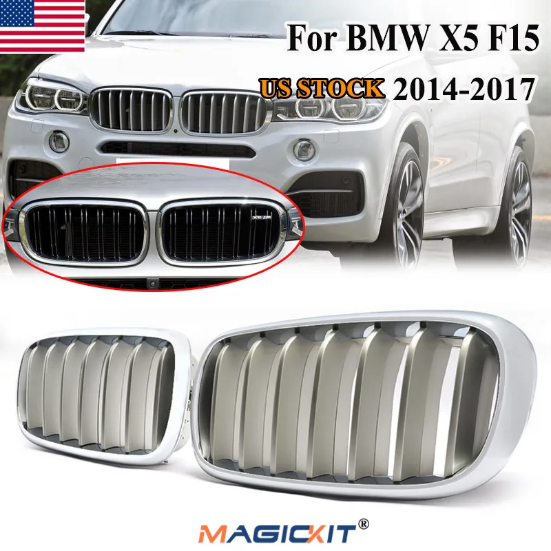 MagicKit 2X For 2014-2018 BMW F15 X5 F16 X6 Silver Front Hood Bumper Kidney Grille Grill
MagicKit 2X For 2014-2018 BMW F15 X5 F16 X6 Silver Front Hood Bumper Kidney Grille Grill