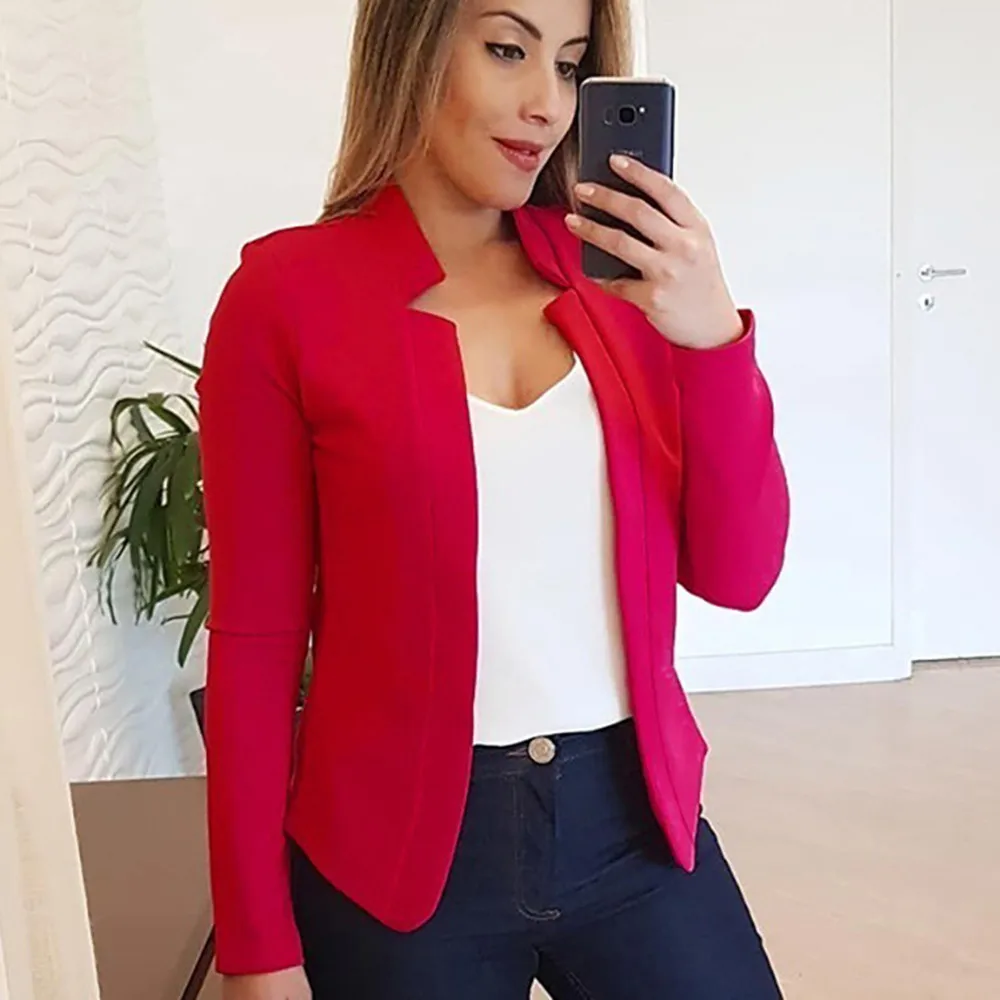 2021 Autumn Hot Sale Small Suit Long Sleeve Cardigan Stand-Up Collar Fashion Solid Color Patchwork New Women Clothes
2021 Autumn Hot Sale Small Suit Long Sleeve Cardigan Stand-Up Collar Fashion Solid Color Patchwork New Women Clothes