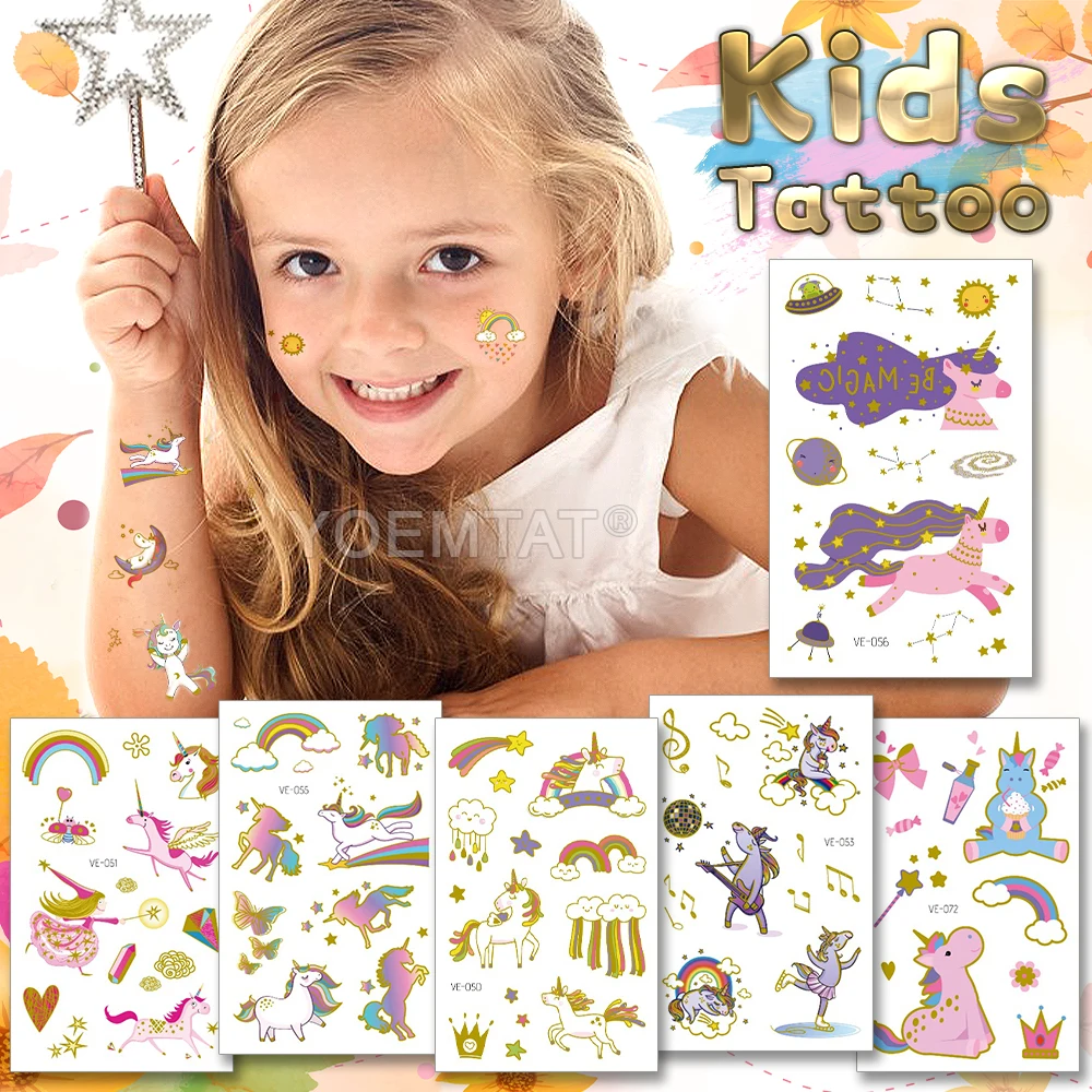 Golden Kids Wrist Waterproof Temporary Tattoo Sticker Color Unicorn Rainbow Cute Arm Tatoo Body Art Fake Tatto Woman
Golden Kids Wrist Waterproof Temporary Tattoo Sticker Color Unicorn Rainbow Cute Arm Tatoo Body Art Fake Tatto Woman