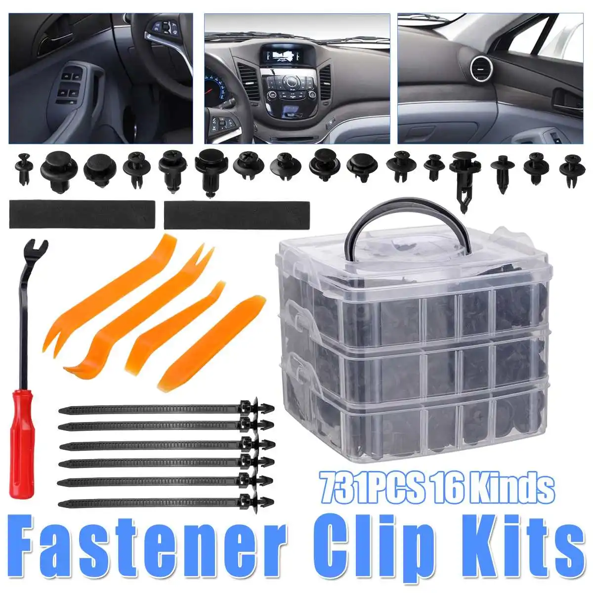 500/620/630/731PCS 16 Kinds Plastic Car Body Push Pin Rivet Fasteners Trim Moulding Clip Screwdriver Fastener Clip Kit
500/620/630/731PCS 16 Kinds Plastic Car Body Push Pin Rivet Fasteners Trim Moulding Clip Screwdriver Fastener Clip Kit