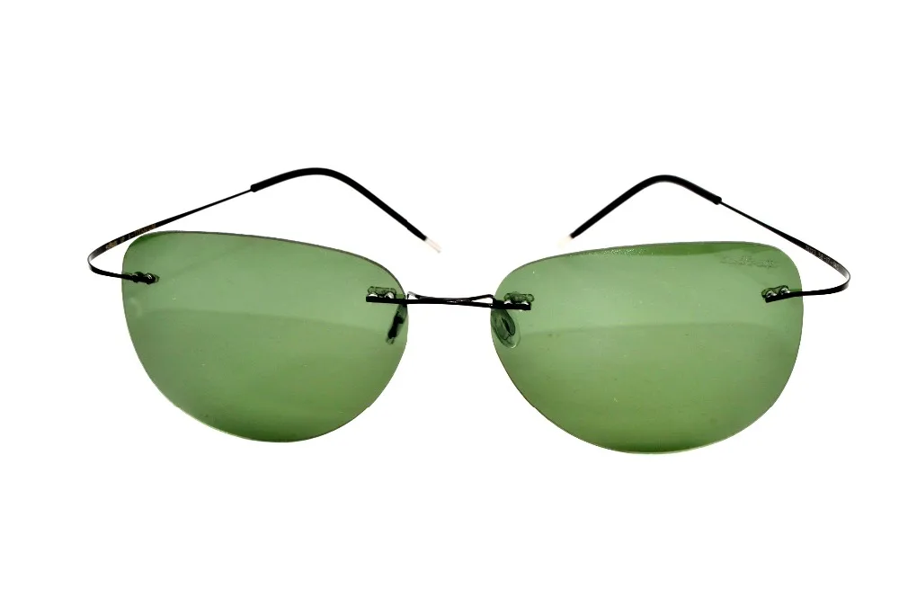 

2017 new design GENUINE Brand B Titanium green polarized rimless with case sunglasses gafas de sol briller lunettes de soleil