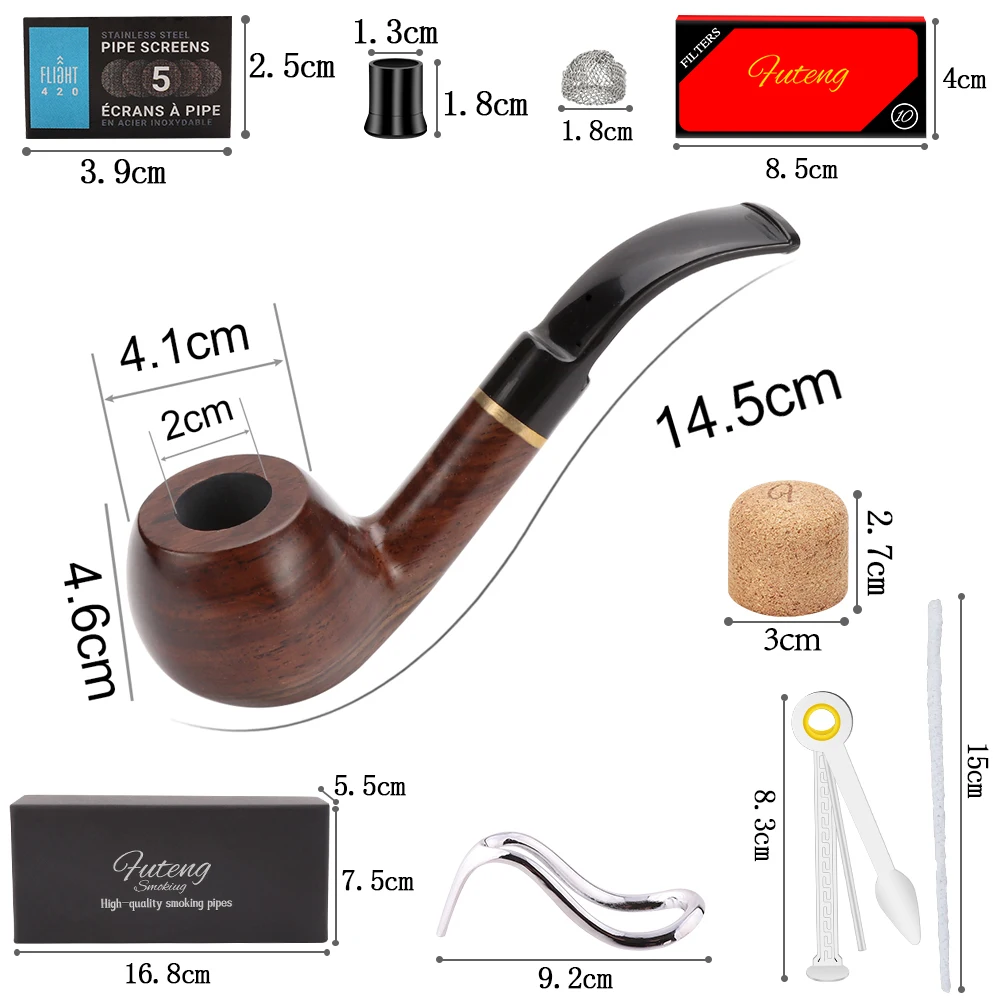 Classic Ebony Wood Pipe Set Multifunction Style Nature Handmade Wooden Stand Pipe Bent Pipe Accessories Gift For Men
Classic Ebony Wood Pipe Set Multifunction Style Nature Handmade Wooden Stand Pipe Bent Pipe Accessories Gift For Men
