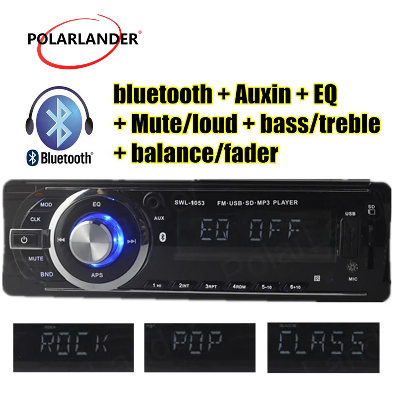1 Din Car Radio Mp3 Player LCD function USB/SD/EQ/Bluetooth/FM/Aux/Clock Car Stereo player Built-in Bluetooth + microphone.
1 Din Car Radio Mp3 Player LCD function USB/SD/EQ/Bluetooth/FM/Aux/Clock Car Stereo player Built-in Bluetooth + microphone.