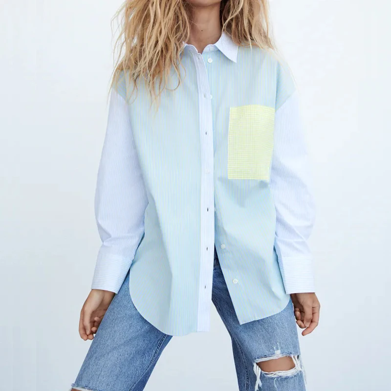 Za 2021 Green Striped Shirt Women Blouse Long Sleeve Summer Woman Top Fashion Pocket Button Up Shirt Casual Pink Top
Za 2021 Green Striped Shirt Women Blouse Long Sleeve Summer Woman Top Fashion Pocket Button Up Shirt Casual Pink Top