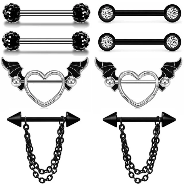 Bat Wing Heart Nipple Piercing 14G Crystal Nipple Piercing Straight Rod Matte Nipple Pircing Ring Bulk Nipple Pircing Body Chain
Bat Wing Heart Nipple Piercing 14G Crystal Nipple Piercing Straight Rod Matte Nipple Pircing Ring Bulk Nipple Pircing Body Chain