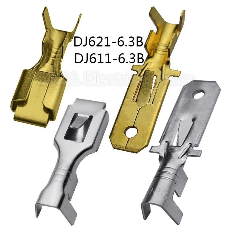 100Pcs/50Pcs 6.3mm Automotive Crimp Terminal Male Female Spade Connector Brass Auto Splice Wire Terminals DJ611-6.3B DJ621-6.3B
100Pcs/50Pcs 6.3mm Automotive Crimp Terminal Male Female Spade Connector Brass Auto Splice Wire Terminals DJ611-6.3B DJ621-6.3B