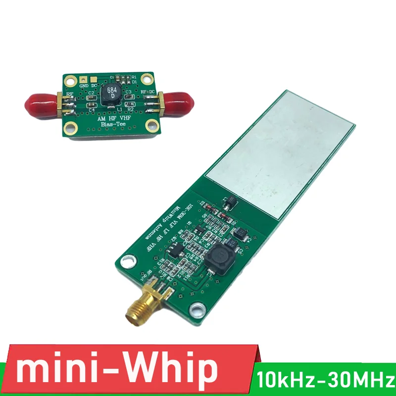 

10kHz-30MHz Mini-Whip Active Antenna MiniWhip shortwave Antenna + AM HF VHF Bias Tee FOR short wave RTL-SDR receiver Ham Radio