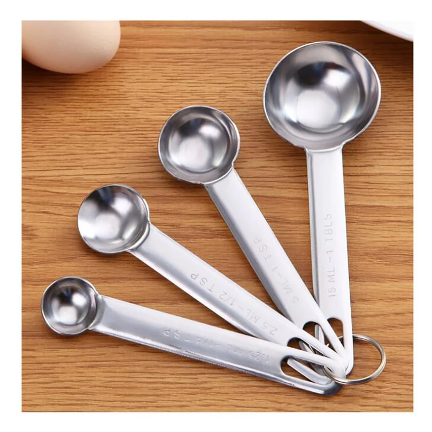 4PCS/Set Stainless Steel Measuring Spoons with Scale for Measuring Dry and Liquid Ingredients 1/4 TSP, 1/2 TSP, 1 TSP, 1 TBLS
4PCS/Set Stainless Steel Measuring Spoons with Scale for Measuring Dry and Liquid Ingredients 1/4 TSP, 1/2 TSP, 1 TSP, 1 TBLS
