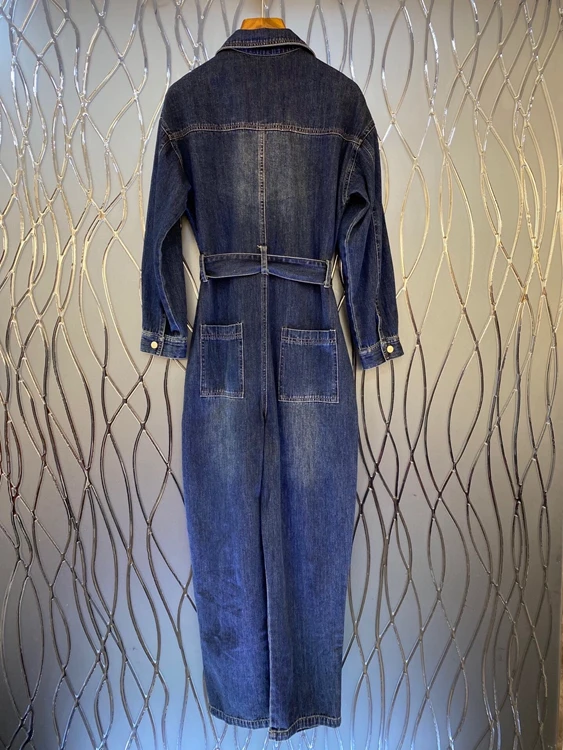 2020 autumn and winter new women's lapel belt solid color long-sleeved casual denim jumpsuit 1230
2020 autumn and winter new women's lapel belt solid color long-sleeved casual denim jumpsuit 1230