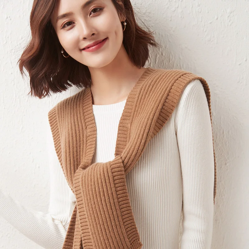 LONGMING 100% Merino Wool Women Knitted Small Shawl Solid Winter Shoulder Shawl Fake Collar Cape Korean Knitted Knotted Scarf
LONGMING 100% Merino Wool Women Knitted Small Shawl Solid Winter Shoulder Shawl Fake Collar Cape Korean Knitted Knotted Scarf