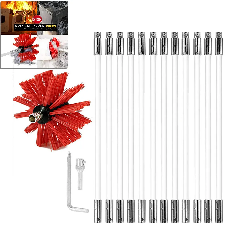 Bendable Cleaning Brush Set For Chimney Fireplace Pipe Stove Range Hood Sweep Nylon Chimney Brush Kit 12 Rods+Brush Head+wrench
Bendable Cleaning Brush Set For Chimney Fireplace Pipe Stove Range Hood Sweep Nylon Chimney Brush Kit 12 Rods+Brush Head+wrench