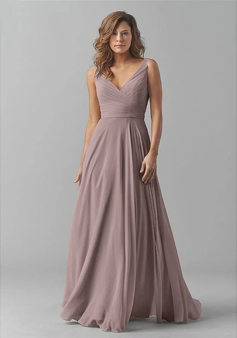 2021 New Bridesmaid Dresses V-Neck A-Line Pleat Chiffon Sleeveless Backless Wedding Party Prom Gowns Vestido De Noiva Plus Size
2021 New Bridesmaid Dresses V-Neck A-Line Pleat Chiffon Sleeveless Backless Wedding Party Prom Gowns Vestido De Noiva Plus Size