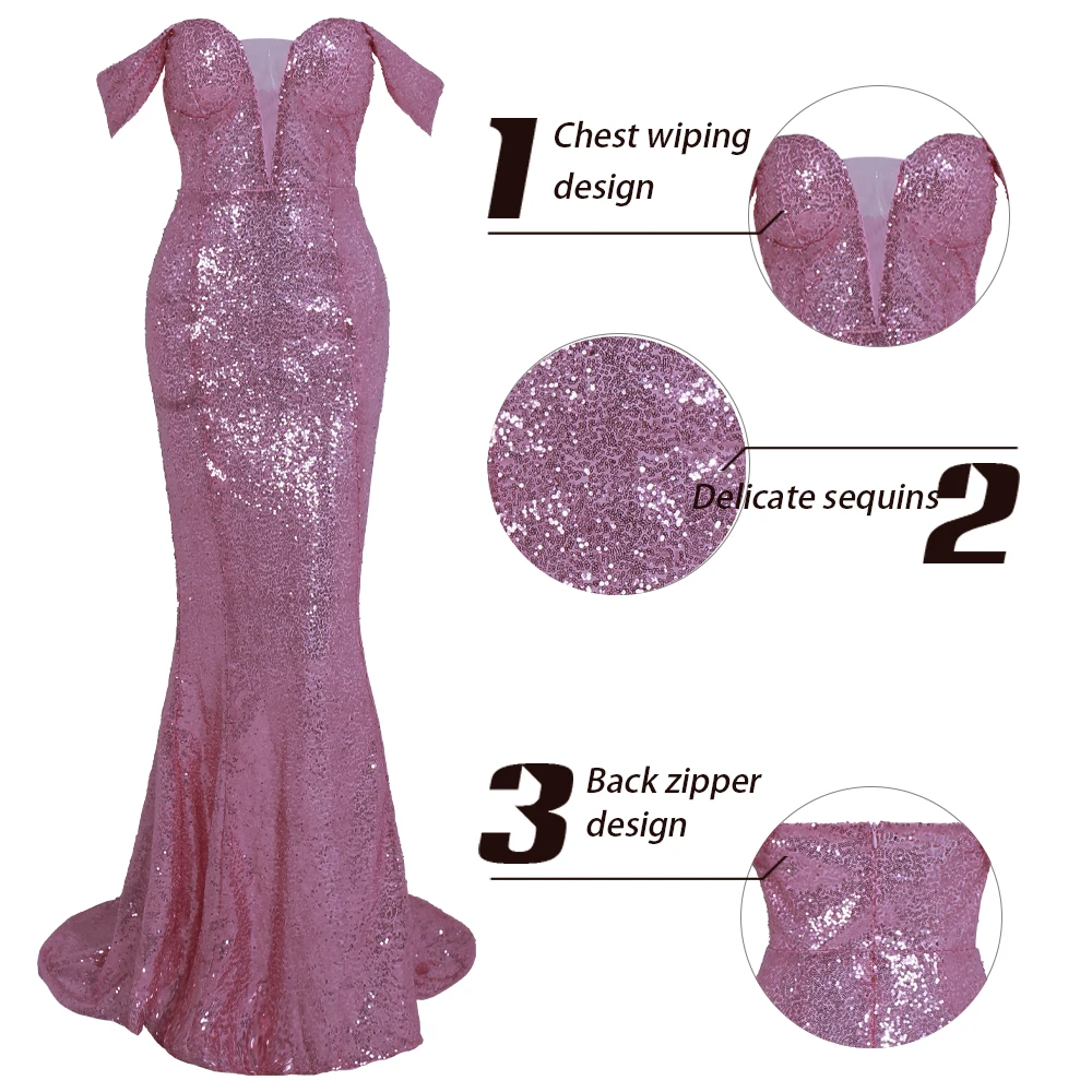 Missord 2021 Sexy V Neck Off Shoulder Backless Dresses Female Sequin Short Sleeve Elegant Maxi Dress FT19571
Missord 2021 Sexy V Neck Off Shoulder Backless Dresses Female Sequin Short Sleeve Elegant Maxi Dress FT19571