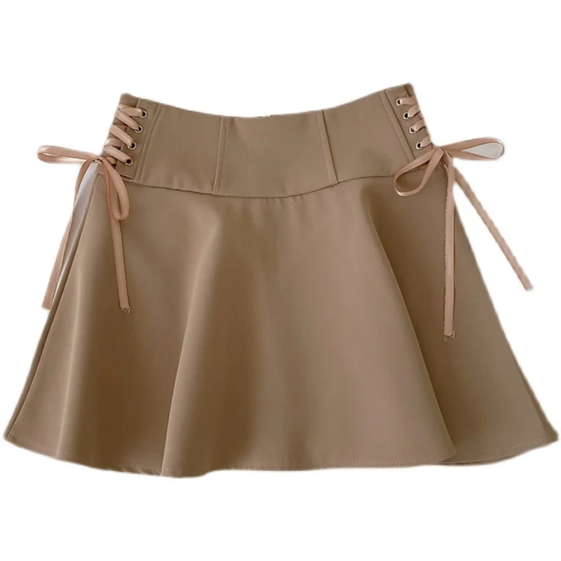 Spring new Korean style side strap design fashion temperament high waist a-line skirt female
Spring new Korean style side strap design fashion temperament high waist a-line skirt female