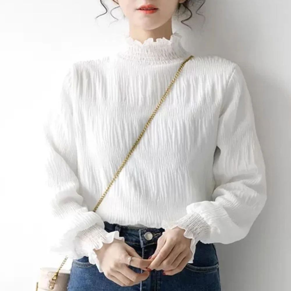 Lace Blouse Women Fashion Korean Fashion Clothing Chiffon Y2k Black Shirt White Tops 2021 Summer Flare Sleeve
Lace Blouse Women Fashion Korean Fashion Clothing Chiffon Y2k Black Shirt White Tops 2021 Summer Flare Sleeve