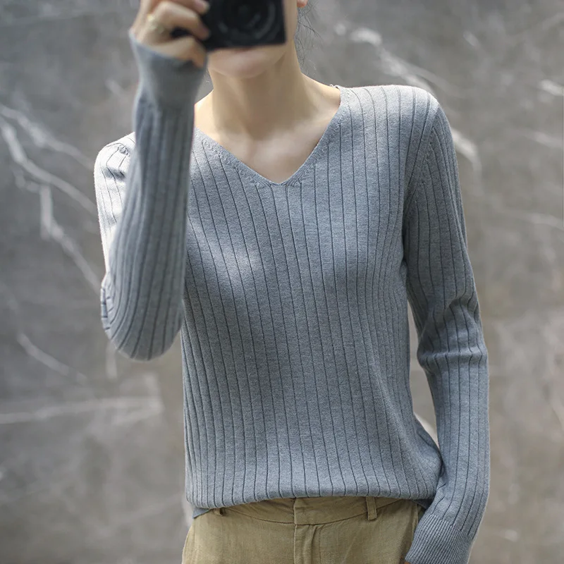 V-Neck Pullovers Knitting Sweater Women Cashmere Sweater Autumn Winter Long Sleeve Loose Tops Fashion Korean Clothing
V-Neck Pullovers Knitting Sweater Women Cashmere Sweater Autumn Winter Long Sleeve Loose Tops Fashion Korean Clothing