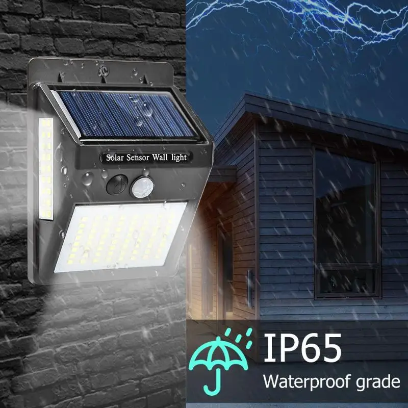 Rechargeable Solar Light 20 30 48 60 96 LED Waterproof PIR Motion Sensor Security Lamp Outdoor Emergency Wall | Освещение