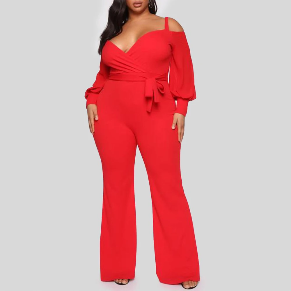 Off The Shoulder Office Lady One Piece Overalls for Women Deep V Neck Long Lantern Sleeve Outfit Elegant Sashes Flare Jumpsuits
Off The Shoulder Office Lady One Piece Overalls for Women Deep V Neck Long Lantern Sleeve Outfit Elegant Sashes Flare Jumpsuits