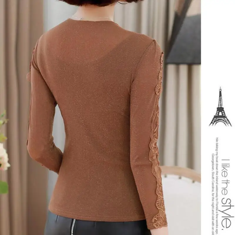 Fashion Diamonds Lace Spliced Long Sleeve Lace Blouse Women Shirts Korean Plus Size Shirt Womens Tops and Blouses Camisas Mujer
Fashion Diamonds Lace Spliced Long Sleeve Lace Blouse Women Shirts Korean Plus Size Shirt Womens Tops and Blouses Camisas Mujer