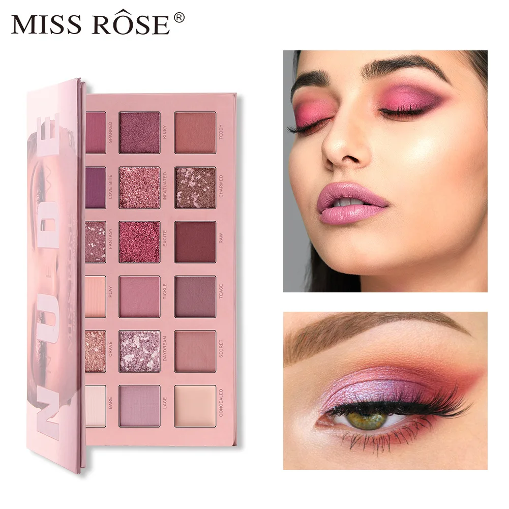 

7001-002B MISS ROSE 18 Color Water Inverse Eye Shadow Palette Glitter Pearlescent Matte Multicolor Net Red Live