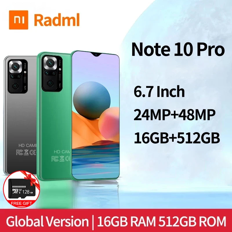 Global Version Note10pro 6.7 Inch Smartphone 16G+512G Face Unlocked 6000mAh Android Mobile Phones Support Google 4G/5G Cellphone
Global Version Note10pro 6.7 Inch Smartphone 16G+512G Face Unlocked 6000mAh Android Mobile Phones Support Google 4G/5G Cellphone