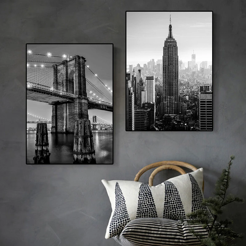 New York City Architecture Landscape Canvas Painting Black and White Wall Art Picture Living Room Home Retro Poster Print Decor
New York City Architecture Landscape Canvas Painting Black and White Wall Art Picture Living Room Home Retro Poster Print Decor