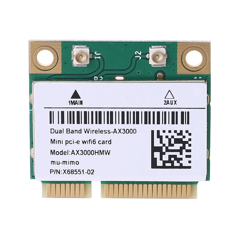 H4GA 2974Mbps Wifi 6 Dual Band AX3000 Wireless Half Mini PCI-E Network Wlan Wifi Card Bluetooth-compatible 5.0 802.11ax/ac
H4GA 2974Mbps Wifi 6 Dual Band AX3000 Wireless Half Mini PCI-E Network Wlan Wifi Card Bluetooth-compatible 5.0 802.11ax/ac