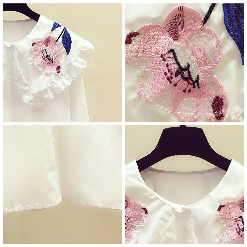 Long Sleeve Flower Embroidery White Blouse Shirt Tops Blusa Blouse Women Blusas Mujer De Moda 2021 Womens Tops And Blouses D887 
Long Sleeve Flower Embroidery White Blouse Shirt Tops Blusa Blouse Women Blusas Mujer De Moda 2021 Womens Tops And Blouses D887