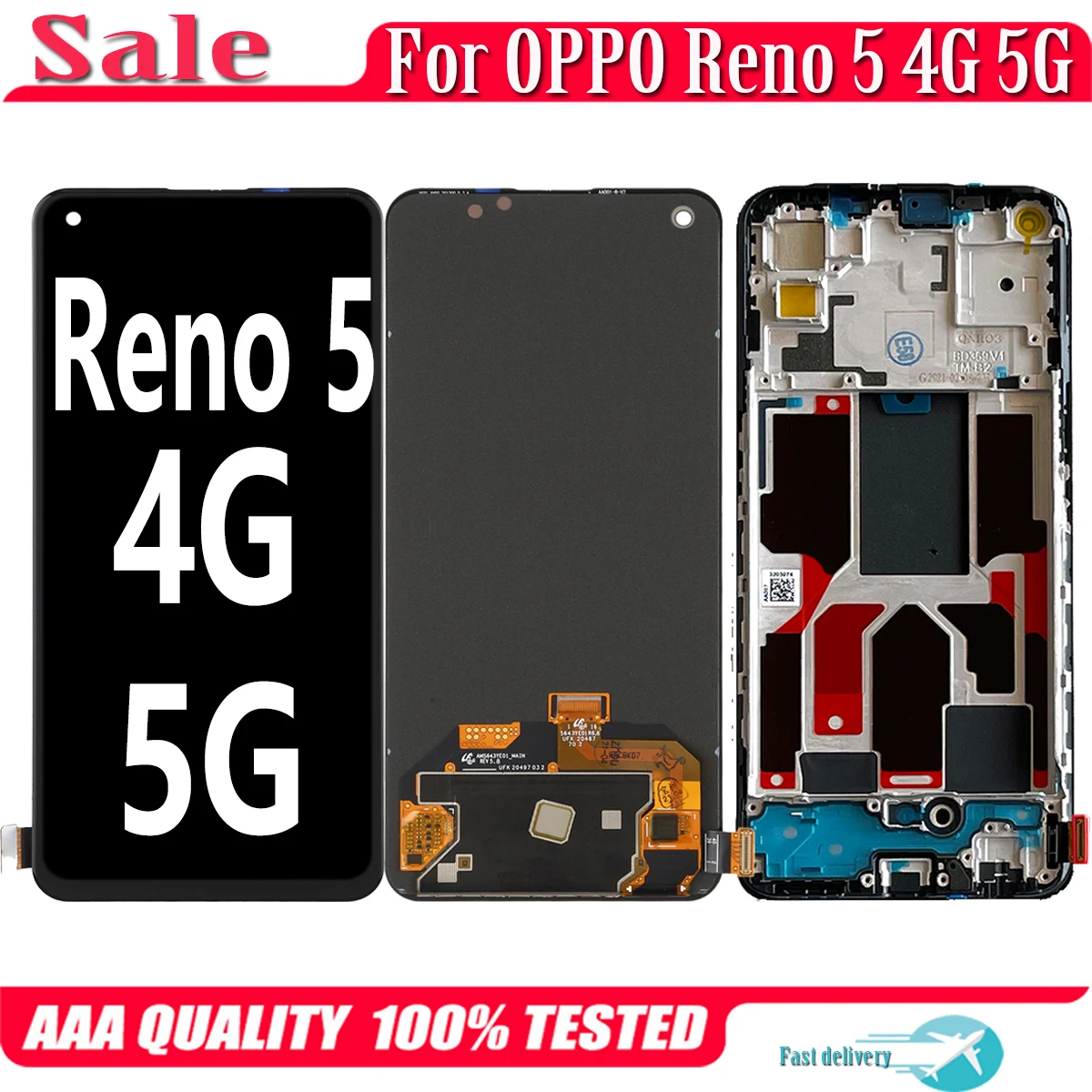 Original AMOLED For OPPO Reno5 4G 5G LCD Display Touch Screen Digitizer Assembly For OPPO Reno 5 CPH2145 CPH2159 Display
Original AMOLED For OPPO Reno5 4G 5G LCD Display Touch Screen Digitizer Assembly For OPPO Reno 5 CPH2145 CPH2159 Display