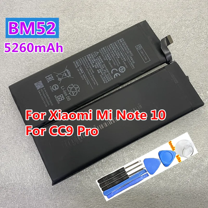 New Original Replacement Battery BM52 5260mAh For Xiaomi Mi Note 10 Lite / Mi Note 10 Pro / CC9pro CC9 Pro Mobile Phone
New Original Replacement Battery BM52 5260mAh For Xiaomi Mi Note 10 Lite / Mi Note 10 Pro / CC9pro CC9 Pro Mobile Phone