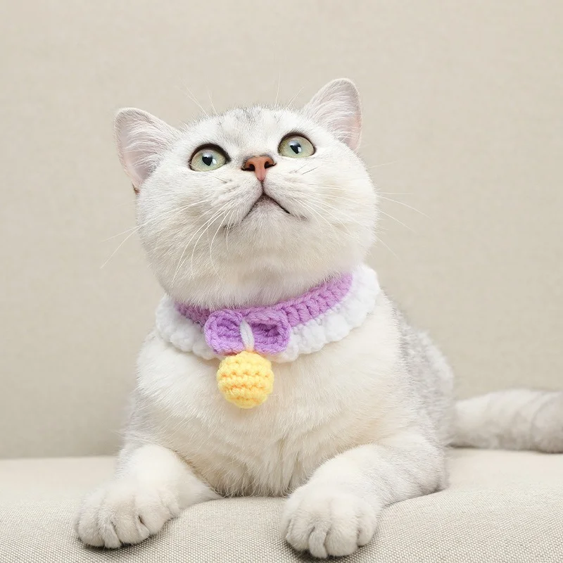Cat Handmade Crochet Wool Collar Knitting scarf cat Bib adjustable British shorthair Collar with Cherry ball Pet diy Accessories
Cat Handmade Crochet Wool Collar Knitting scarf cat Bib adjustable British shorthair Collar with Cherry ball Pet diy Accessories